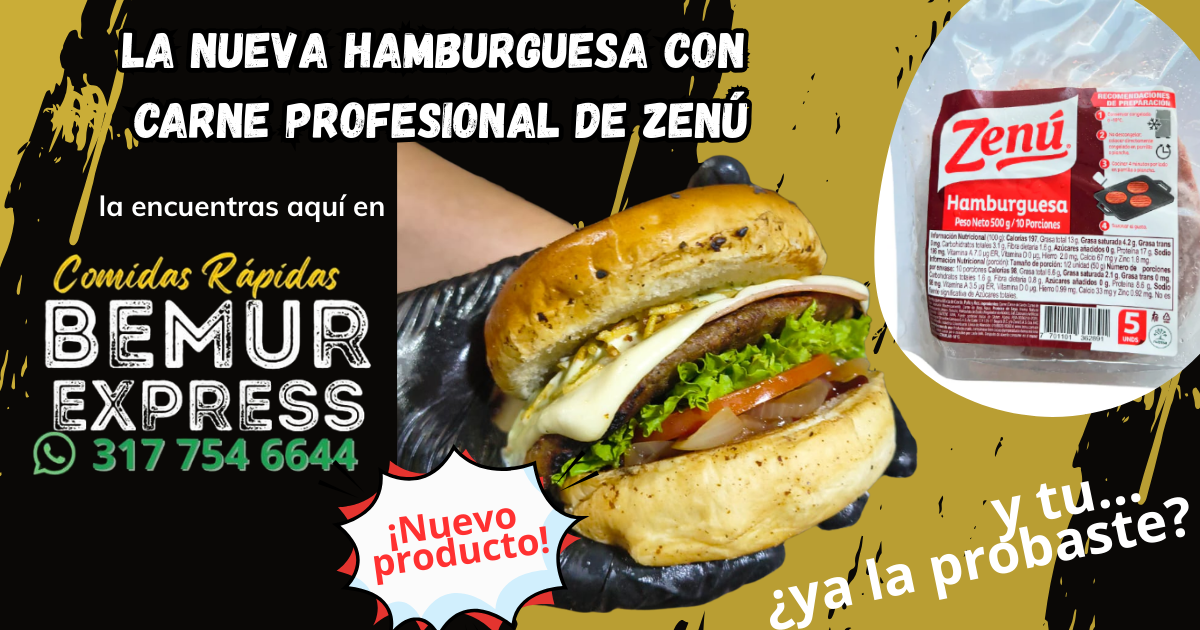 lanzamiento Hamburguesa carne profesional de Zenu